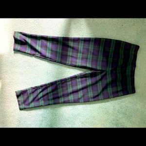 Black watch plaid pants ankle, size 8